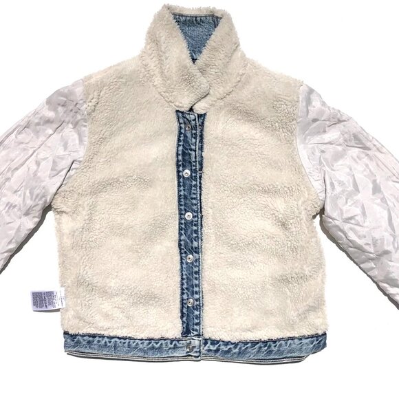 GAP Icon jean jacket sherpa lined girl XXL medium wash denim trucker jacket warm - Picture 6 of 11